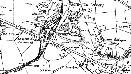 Garngoch No.1 Colliery OS map 1936-1947